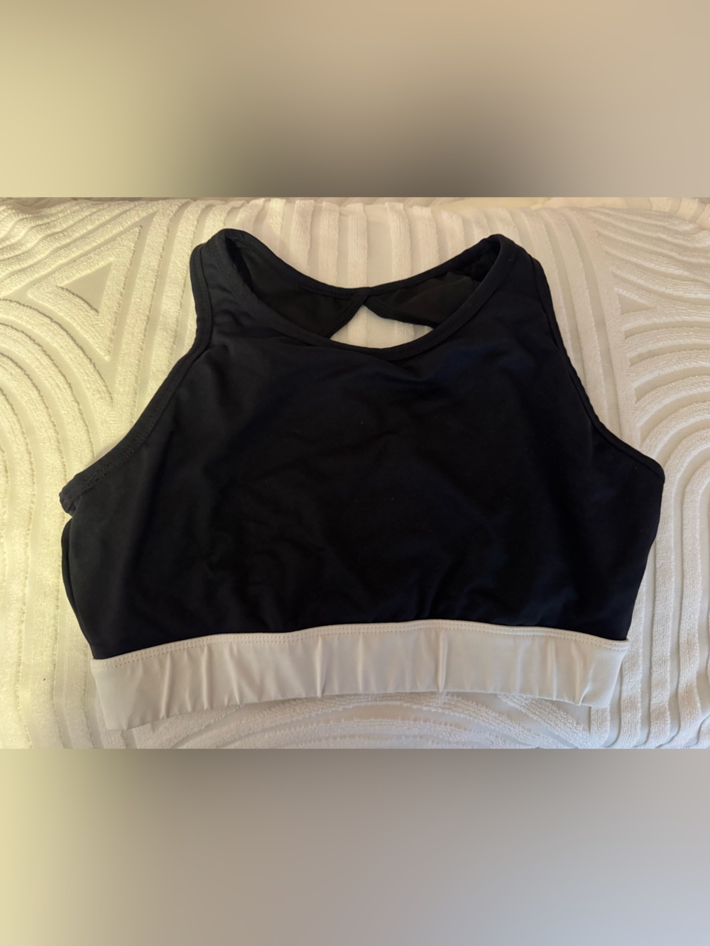 NVGTN Black & White Strappy Back Sports Bra Size S